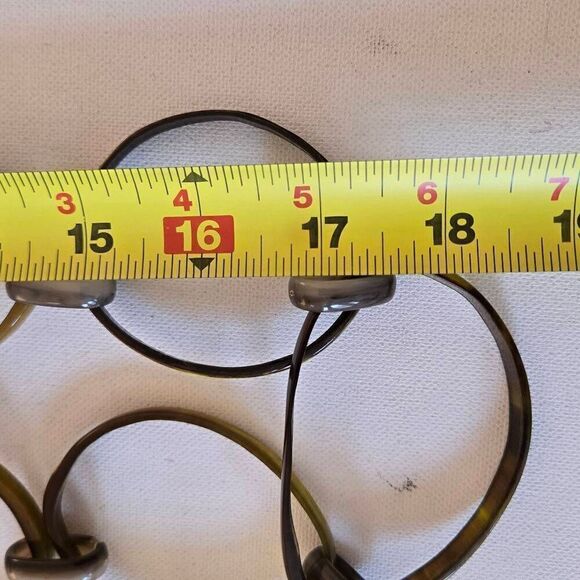 NWT Alisha D Womens Acrylic Link Circle Long Chain Statement Necklace Green OS - Picture 4 of 8